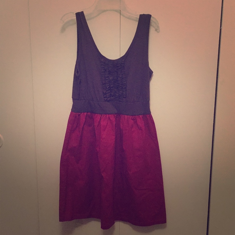 Grey and magenta dress